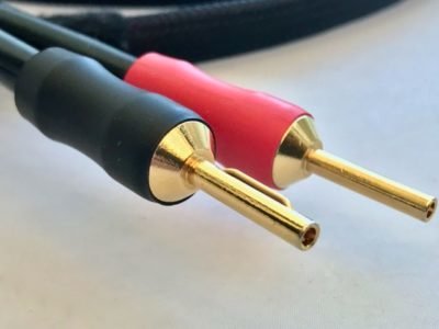 Silver loudspeaker cable banana